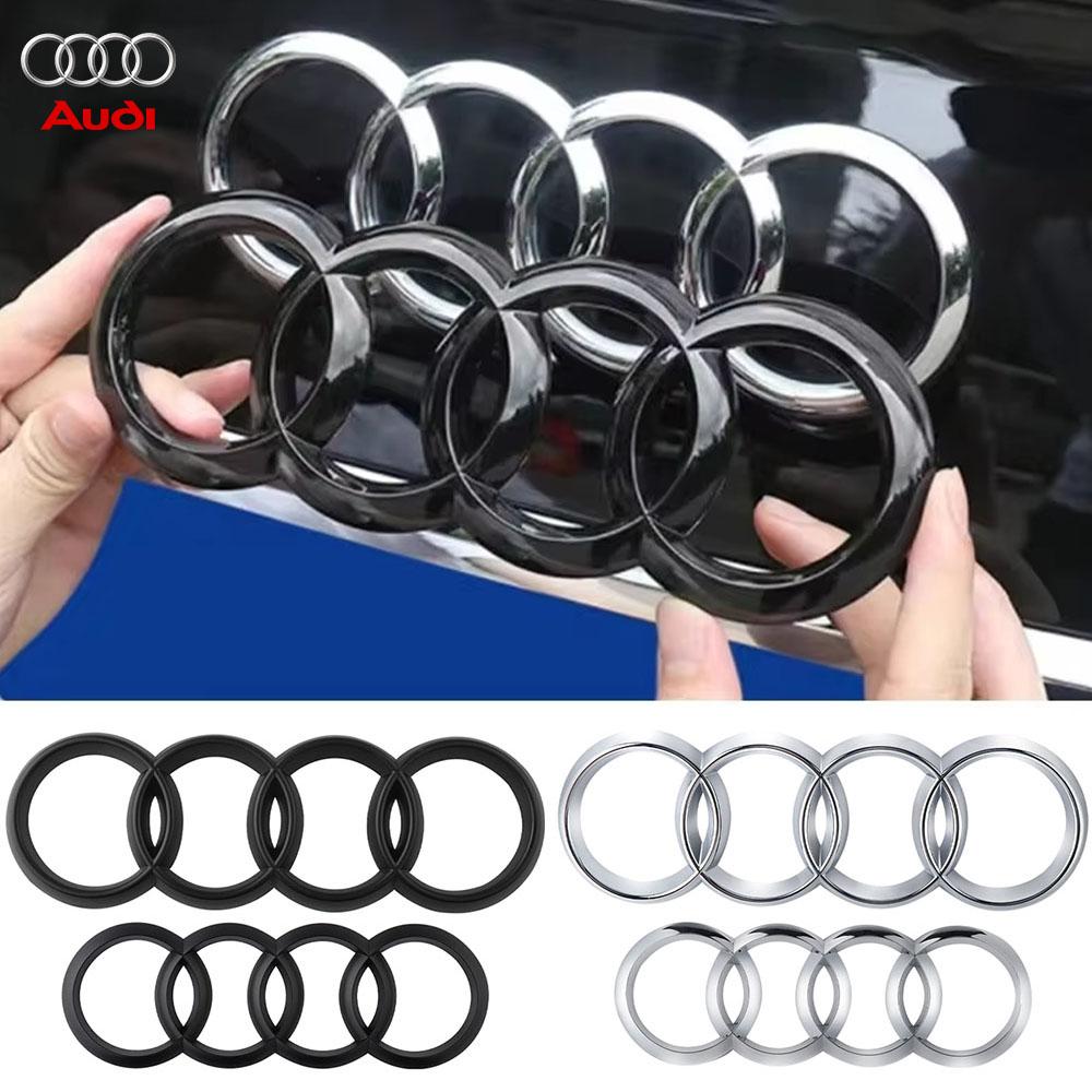 4UGEX Q3 Q5 Q5 Sportback Q3 Sportback Q7 Q8 S5 S6 S7 R8 S4 4 Halka ABS Araba Kaputu Ön Kaput Izgarası Arka Bagaj Amblemi Çıkartmaları İçin