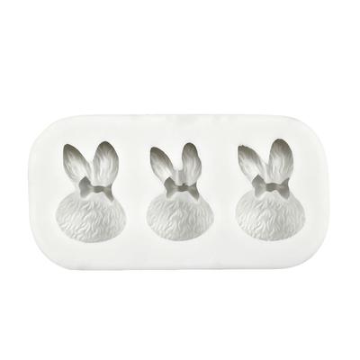 Silikon-Kuchenformen in Osterhasenform mit 3 Löchern, DIY-Gebäckdekorationsgerät, Schokoladenform zum Backen von Desserts in der Küche