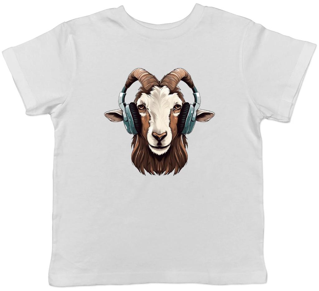 Goat DJ Kids T-Shirt Headphones Techno Rock Punk Rap Music Childrens Boys Girls