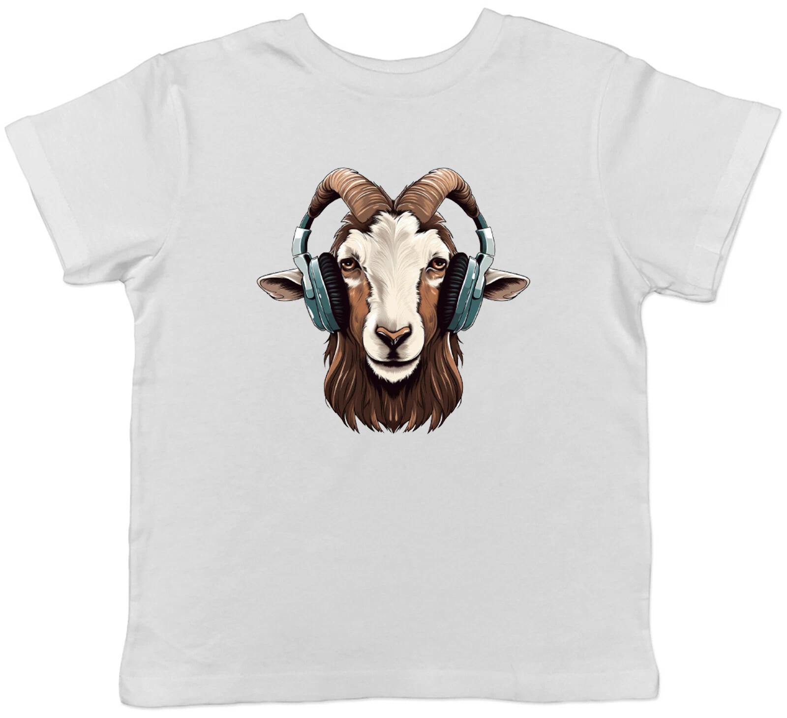 

Goat DJ Kids T-Shirt Headphones Techno Rock Punk Rap Music Childrens Boys Girls 140