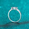 Bague Moissanite en forme de cœur pour femmes, 0,8 ct, 4mm, couleur D, diamant de laboratoire scintillant, argent massif 100%, plaqué or blanc, bijoux