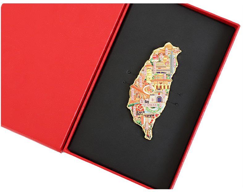 Taiwan Kultureller Metall Kühlschrankmagnet: Austernomelett, Taipei 101 & Jiufen Souvenir