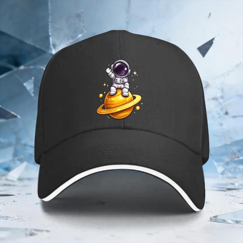 Astronaut Sitting On Planet Baseball Cap Adjustable Cotton Unisex Outdoor Casual Baseball Cap