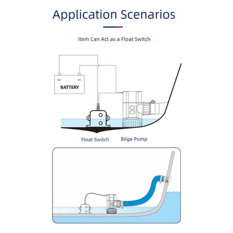 Bilge Pump Liquid Level Sensor Switches Marine Water Level Switches for Yacht Bilge Automation and Alarm Control Enduring