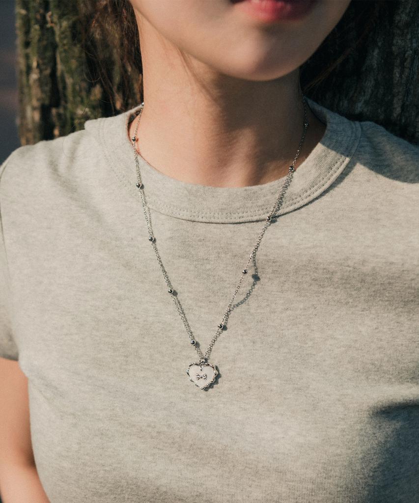 High School Disco Fairy Heart Ribbon Necklace