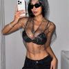 Top Sexy in Rete con Decorazioni di Strass per Nightclub e Festival