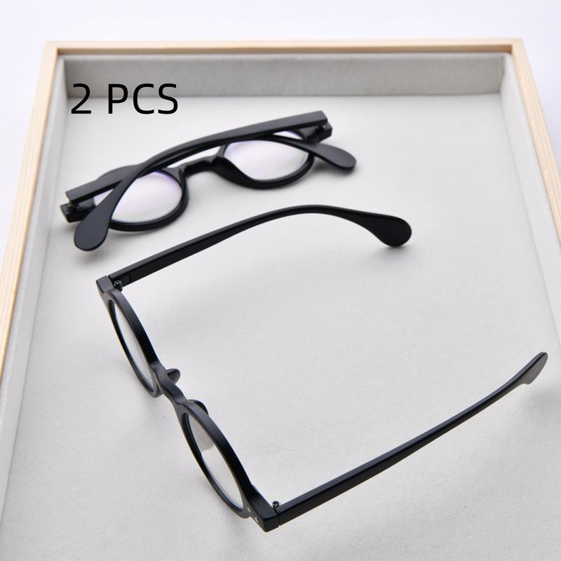 2Pcs Suit Fashion Oval Reading Glasses Colorful Anti Blue Light Presbyopic Glasses For Women Men 1.0 To +4.0