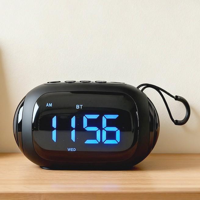 

LED Clock Radio Bluetooth Speaker with Voice Control and Seven-Color Lights Alarm чорний