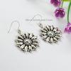925 Sterling Silver Flower Earrings: Handmade Western Dangle Earrings