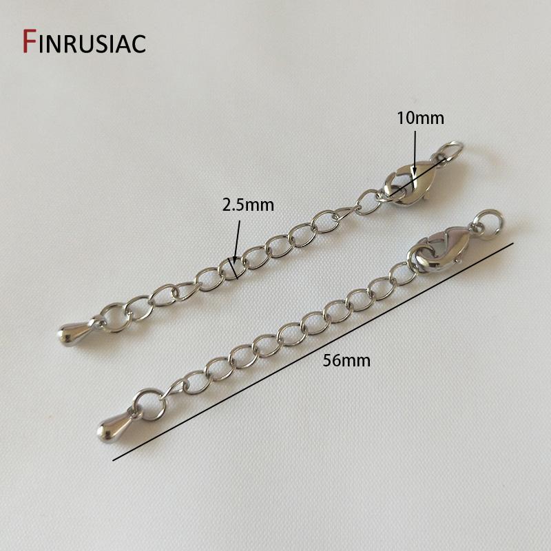 

DIY Jewelry Making Supplies 18K Gold Plated Brass Lobster Clasps 56mm Tail Extender Connector Chains Jewelry Accessories 5 pieces