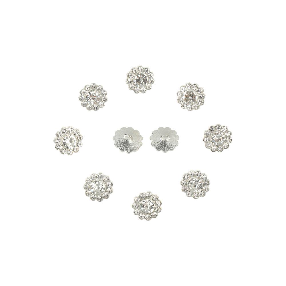 10Pcs/Set Clothing Accessories Needlework DIY Craft Decoration Scrapbook Accessories Shirt Buttons Metal Rhinestone Buttons