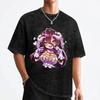 Albedo Japanese Anime T Shirts Washed Short Sleeve High Street T-Shirt  Cool for Men Women Streetwear Printed Tees
