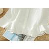 Women Yellow Linen Blend Sleeveless Blouse With Ruffle Hem And Button Down Casual Summer Top