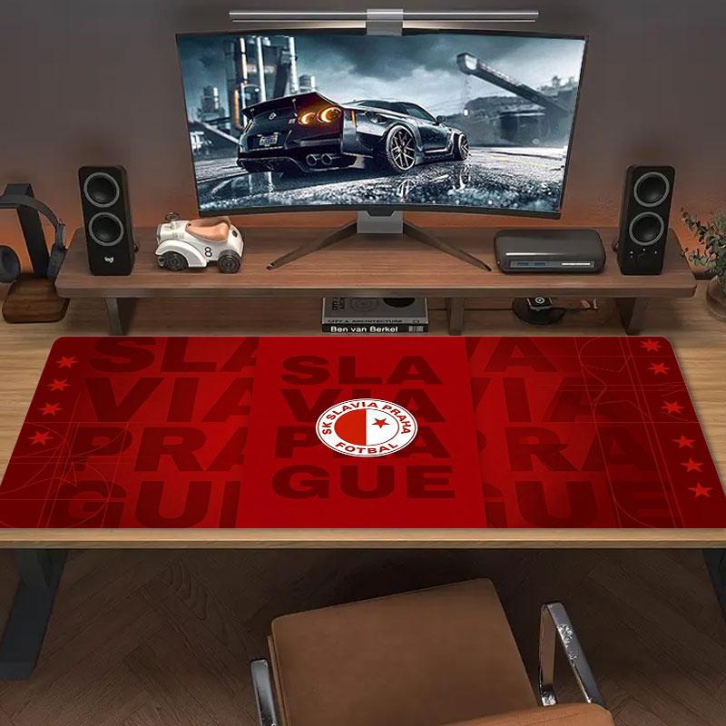 Fotbalový podložka pod myš Slavia Praha Velká Velký podložka na herní stůl Protiskluzová Podložka pod notebook Tablet Velká podložka pod myš XXL Podložka Mini PC Podložka na hraní S uzamykatelným okrajem
