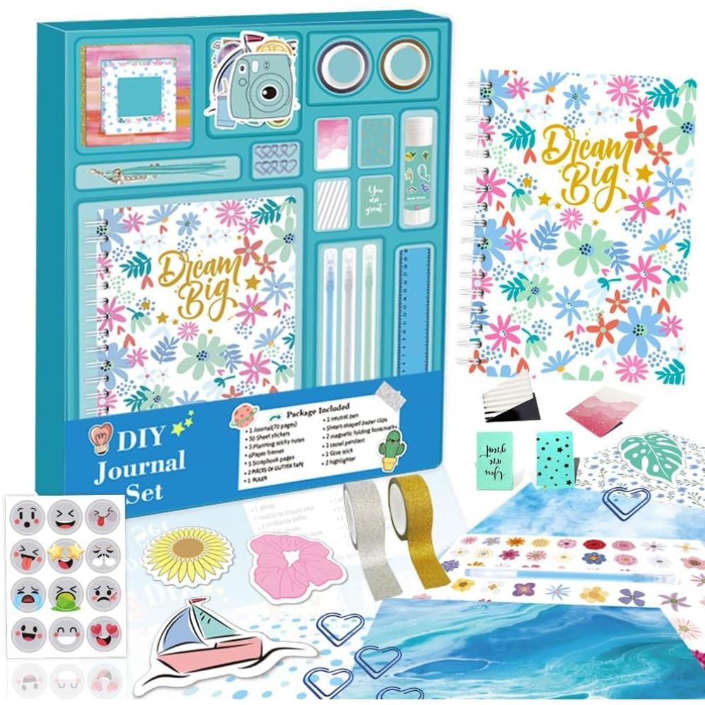 

DIY Journal Kit for Girls Art Crafts Set for Tween Teenage Kids Scrapbook Diary Supplies Toy Set Birthday Christmas Gift