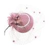Vintage Style Pillbox Hat with Faux Pearls Mesh Feather Decor Hair Topper Headwear Weddings Events Hair Accessories