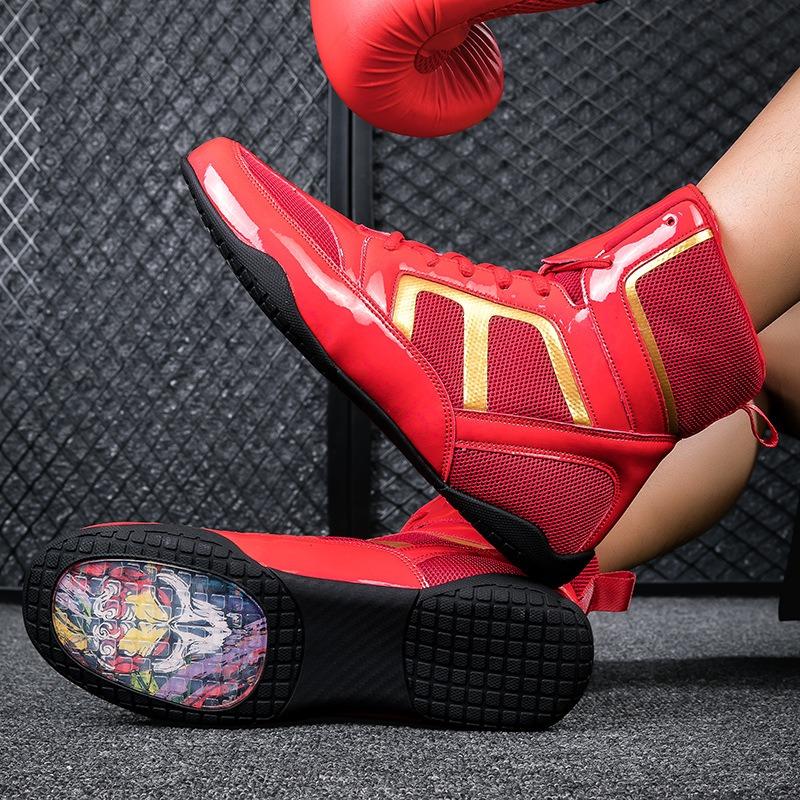 Men's and Women's Boxing Shoes, Fighting Shoes, Non-slip and Lightweight Sanda Training Shoes, Professional Competition Fighting Shoes