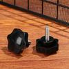 4PCS Black Clamping Nut Threaded Star Shaped Head Knob Thumb Screw Carbon Steel Star Knobs Grips