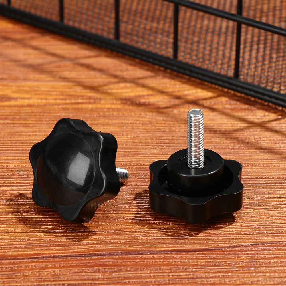 4PCS Black Clamping Nut Threaded Star Shaped Head Knob Thumb Screw Carbon Steel Star Knobs Grips