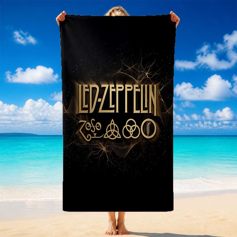 Пляжное полотенце из микрофибры с принтом Led Zeppelin Песок?Прочное Легкое Полотенце для Плавания, Уличных Путешествий