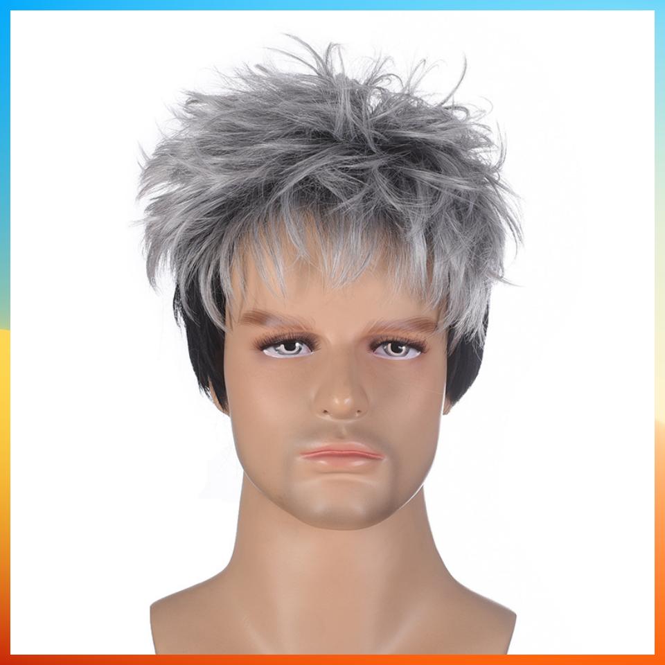 Perruque courte et lisse à la mode européenne 2025 pour hommes HW710