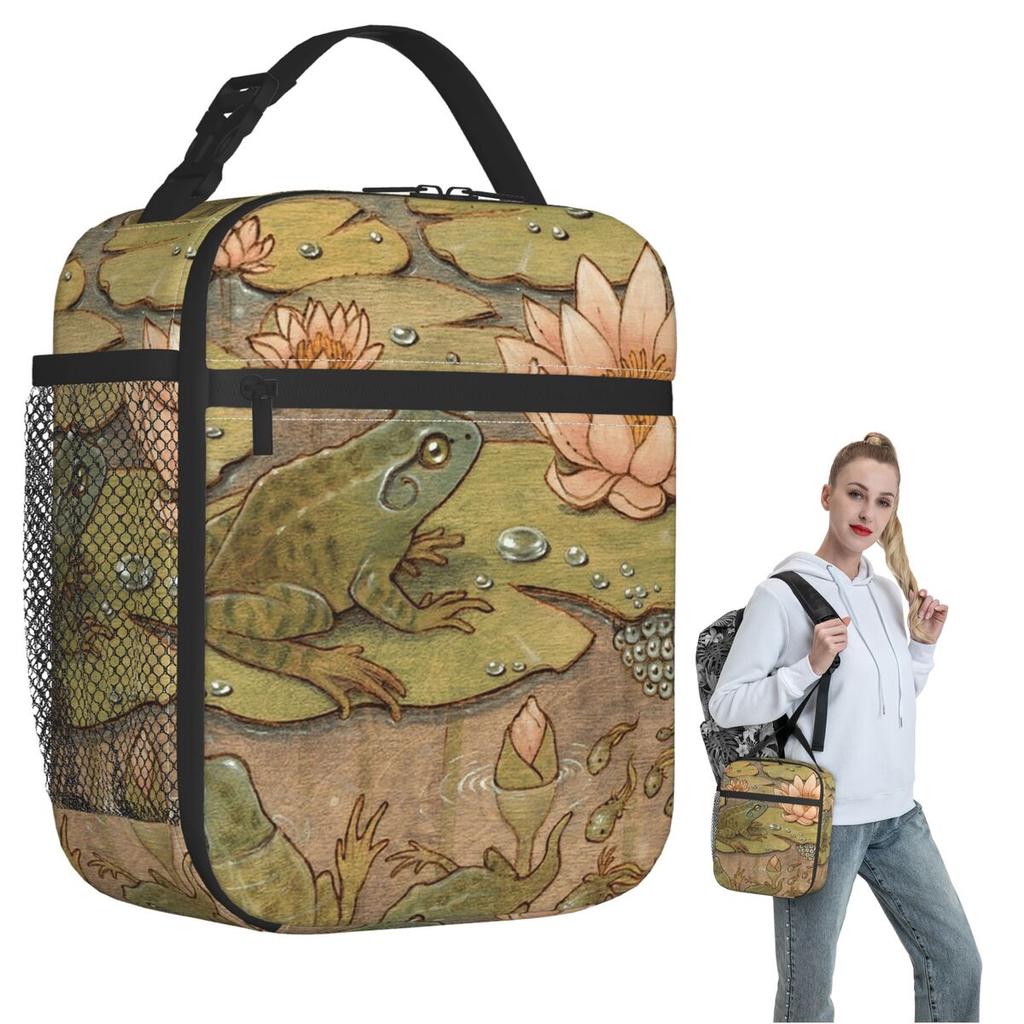 Metamorphose Frosch Isolierte Lunchtasche für Damen Kinder Tragbar Lebensmittelbehälter Thermische Lunchbox Tragetasche