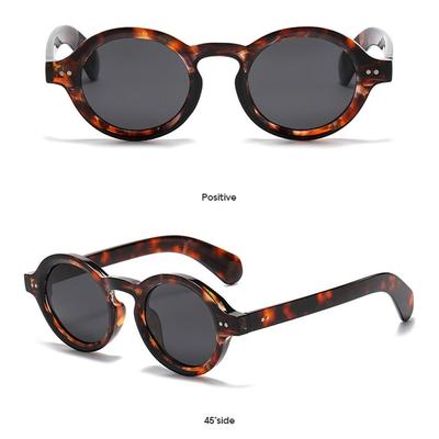 New Retro Round Frame Sunglasses Trendy UV400 Rivets Sun Glasses Vintage Fashion Punk Shades for Women & Men