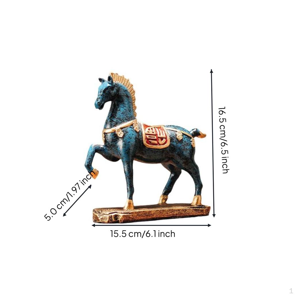 Resin Horse Figurine, Chinesedesign Decor, Living Room, Office, Gift Fu Large