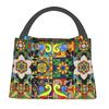 Mexican Talavera Flower Resuable Lunch Box Women Leakproof Cooler Thermal Food Insulated Lunch Bag Office Work Pinic Container