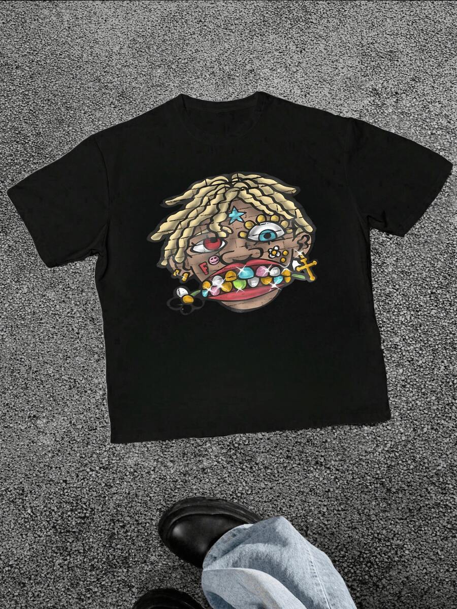 Unisex s Casual Graphic Digital Print T-Shirt L