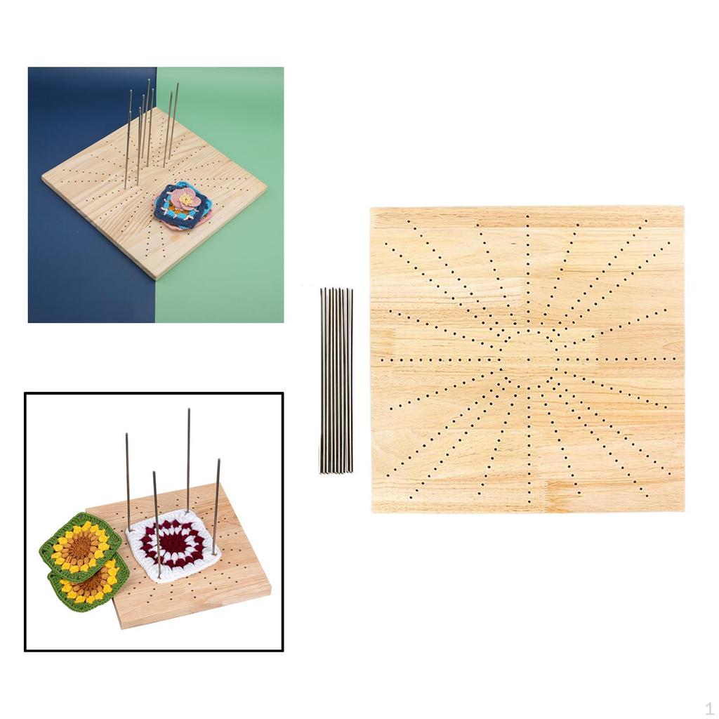 Háčkovaná blokovací deska s 8 kolíčky podložka na pletení a háčkování