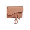 DIOR Saddle Ultra Matte Chain Nano Calfskin Crossbody Clutch Saddle Bag Shoulder Bag Women's Light Brown