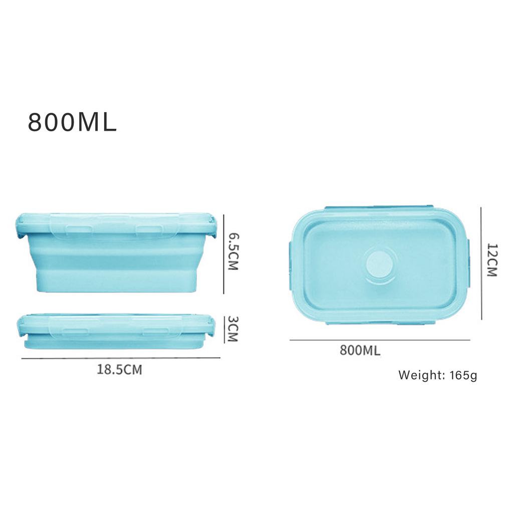 Portable Silicone Folding Lunchbox Easy To Carry Lightweight Fruit Box Suitable for Camping Organization