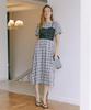 Etmont Check Bubble Bustier Dress Black