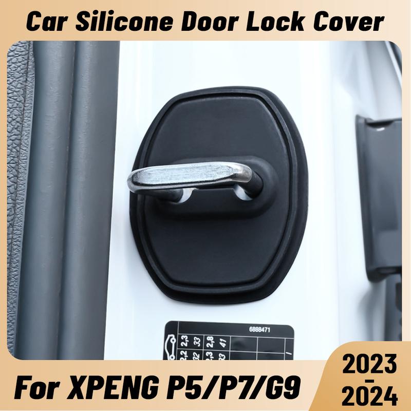 Pour XPENG P5 P7 G9 2024 Amortisseur de Choc de Porte de Voiture Protection de Serrure de Porte Silicone Couvercle de Loquets de Serrure de Porte d'Auto Accessoires