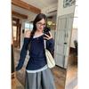 Sweet Slanted Shoulder Lace Splicing Long-sleeved Shirt Women's Early Autumn New Off-the-shoulder Slim-fitting and Thin Inner Top Tide