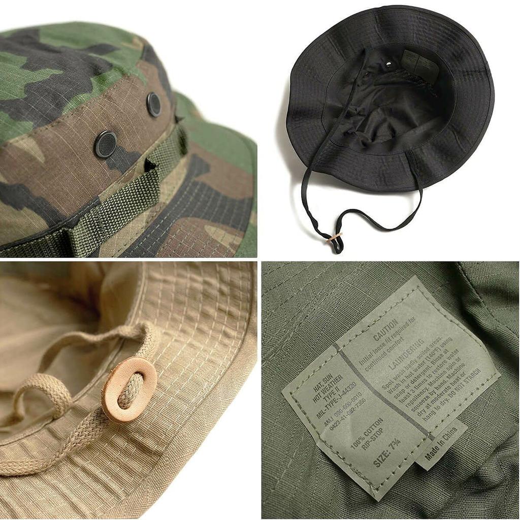 Rothco Cotton Ripstop Boonie Woodland Size 7 Hat, Camo, 3/4 [Used]