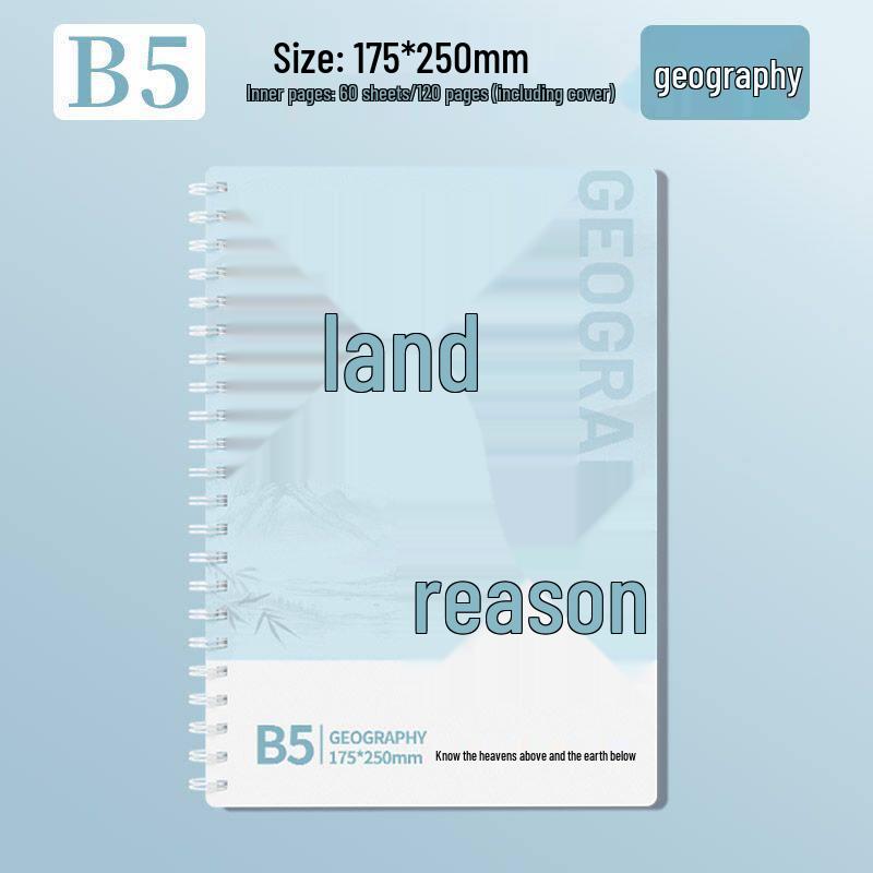 Back-to-School Essential Coil Subject Notebook Set - B5 Thickened Math Notebook for Junior & Senior High Students