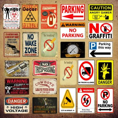 Kein Parken Metallschilder Blechposter Vorsicht Gefahr Rauchverbot Wandkunst Malerei Werbeschild Vintage Heimdeko YI-212