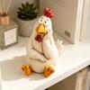 Cute Farm Animal Decor Funny Chicken Garden Statue, Resin Figurine, Farmhouse Outdoor Figurines Yard for Balcony Flowerpot, Lawn, Decoration Pastoral