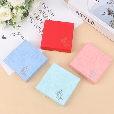 Square Jewelry Packaging Case Flower Print Bracelet Display Box Necklace Cardboard Gift Box Jewelry Organizer Cases