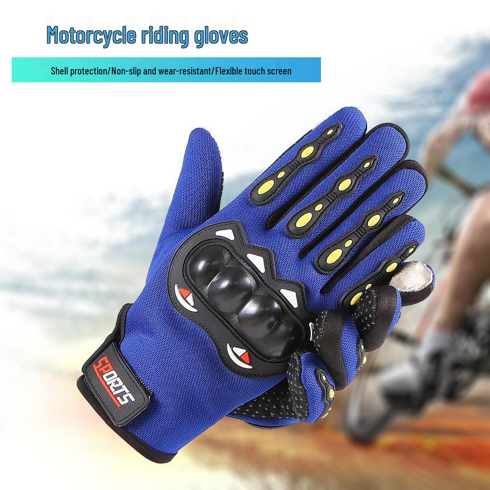 Hard Shell Non-Slip Full Finger Touchscreen Cycling & Motorcycle Gloves for Men & Women