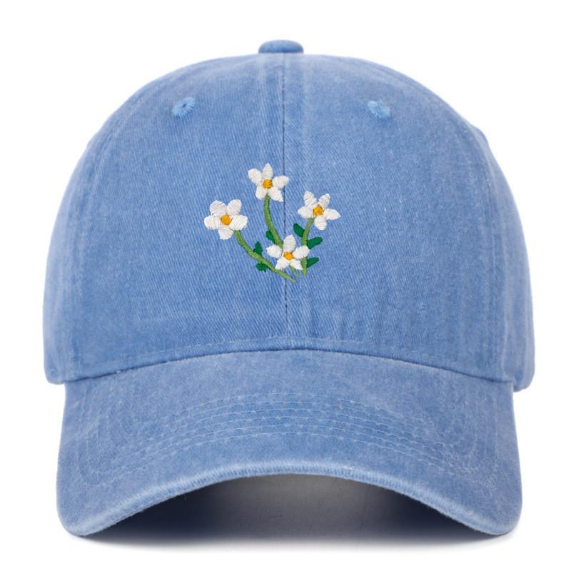 Floral Embroidered Baseball Cap With Curved Brim For Casual Style