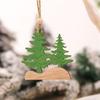 Car Ornaments Small Christmas Tree Hanging Wooden Pendants Elk Cartoon Animal Ornaments 2025 New Christmas Holiday Decorations