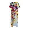 Summer Dress For Women Casual Printed V-Neck Short-Sleeve Beach Swing Dress