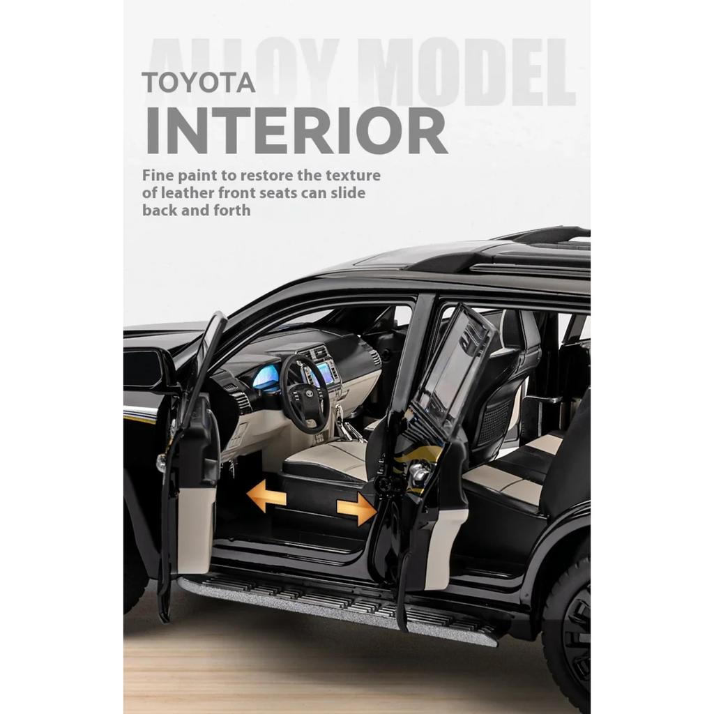 1/18 TOYOTA Land Cruiser Prado Off Road SUV Alloy Metal Car Model Diecasts Casting Sound and Light Car Toys for Children Vehicle