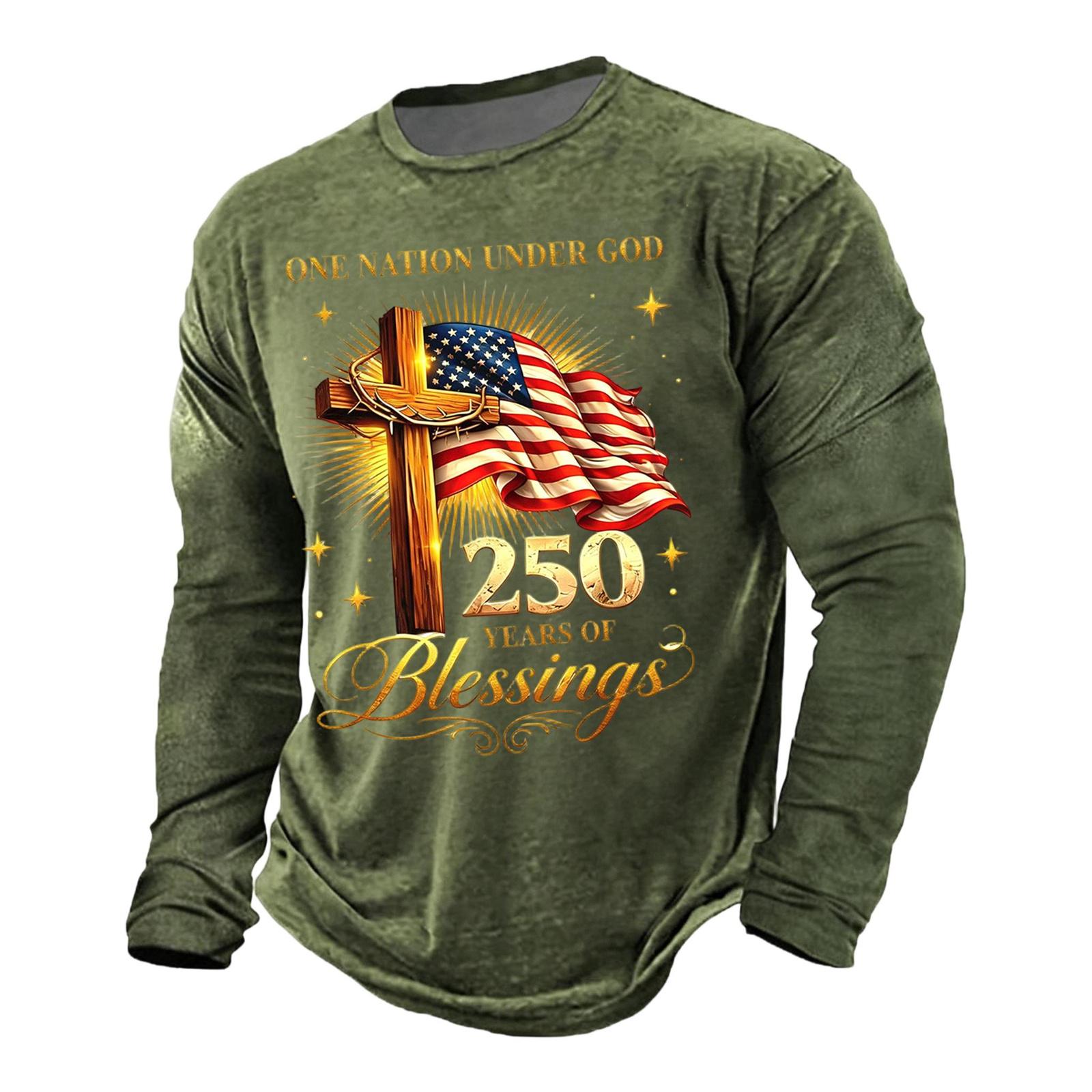 

Men s Casual Short Sleeve T-Shirt Printed Graphic Design Patriotic Lettering Lightweight Comfortable Fit Summer Wear XXL