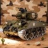 Sherman M4A3 RC Battle Tank: Fires Bullets, Smokes, Metal Wheels, Tracked.