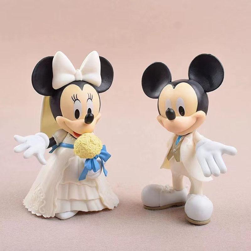 

Anime Cute Figure Mickey Mouse Mickey Minnie Cartoon Model Get Married Collection Desktop Decoration Children Toy Gift No box