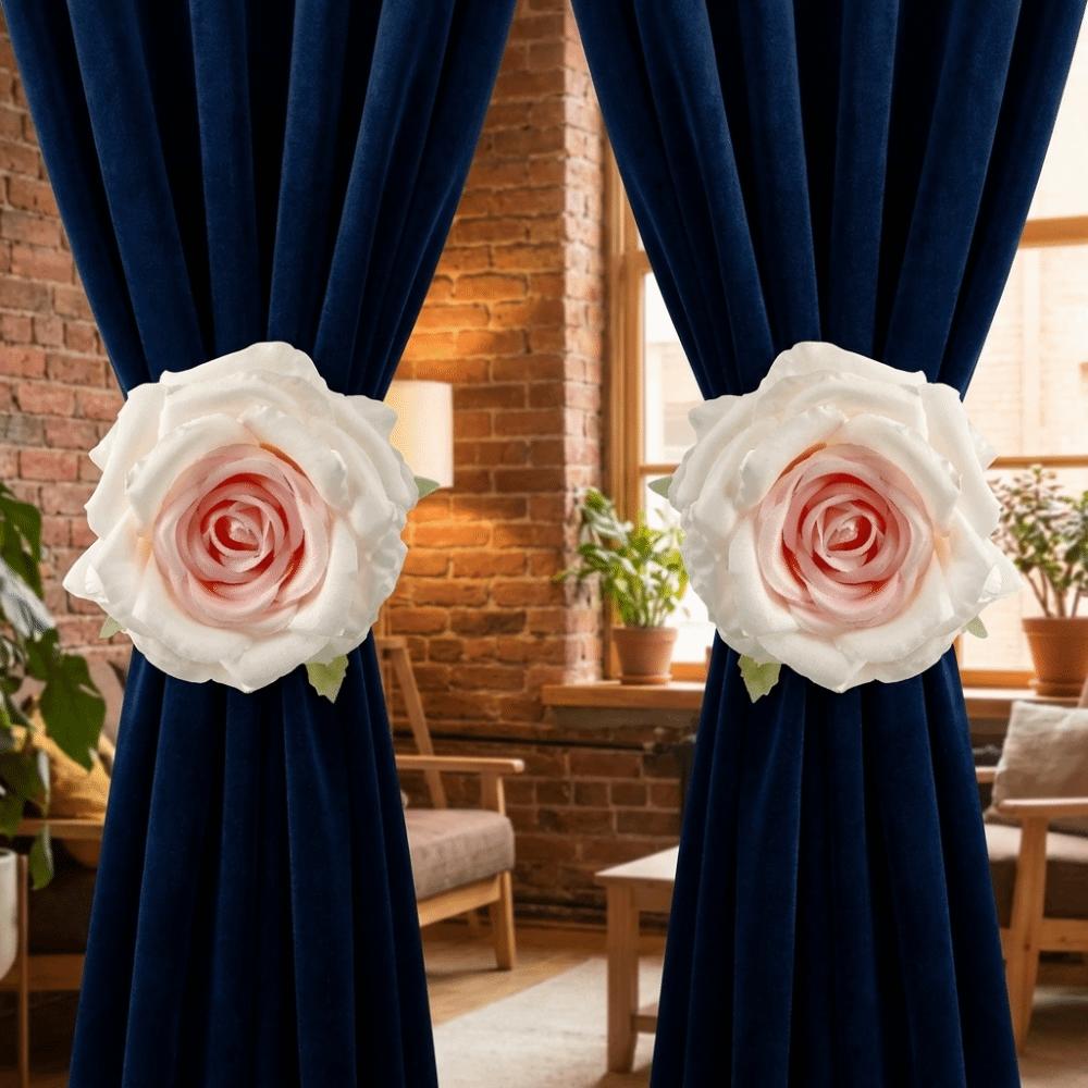 Realistic Rose Curtain Clips Exquisite Curtain Straps Clips Curtain Tape Dormitory